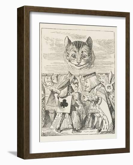 Cheshire Cat the King Queen and Executioner Argue About the Chishire Cat's Head-John Tenniel-Framed Photographic Print