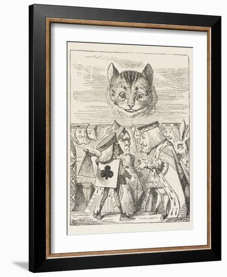 Cheshire Cat the King Queen and Executioner Argue About the Chishire Cat's Head-John Tenniel-Framed Photographic Print