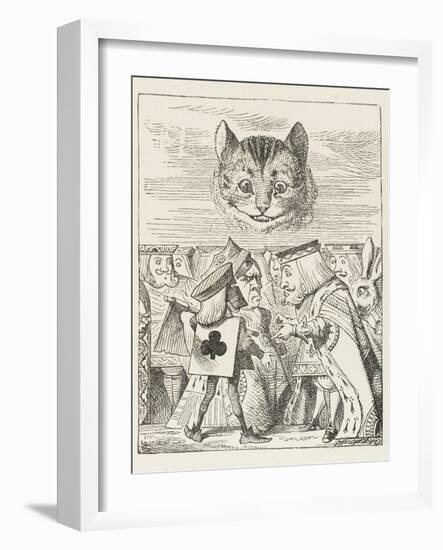 Cheshire Cat the King Queen and Executioner Argue About the Chishire Cat's Head-John Tenniel-Framed Photographic Print