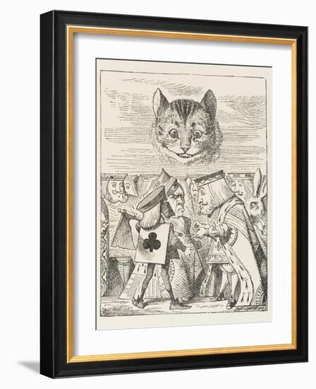 Cheshire Cat the King Queen and Executioner Argue About the Chishire Cat's Head-John Tenniel-Framed Photographic Print