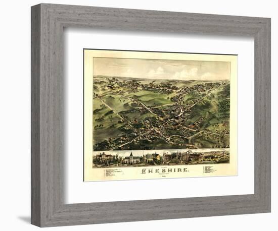 Cheshire, Connecticut - Panoramic Map-Lantern Press-Framed Art Print