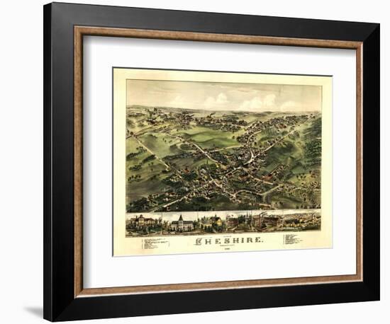 Cheshire, Connecticut - Panoramic Map-Lantern Press-Framed Art Print