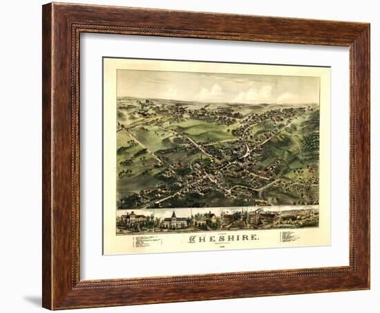 Cheshire, Connecticut - Panoramic Map-Lantern Press-Framed Art Print