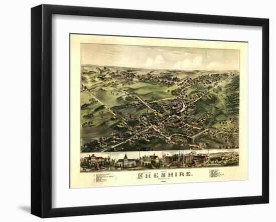 Cheshire, Connecticut - Panoramic Map-Lantern Press-Framed Art Print