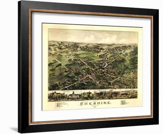 Cheshire, Connecticut - Panoramic Map-Lantern Press-Framed Art Print