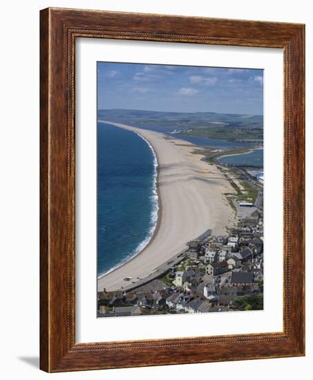 Chesil Beach and the Fleet Lagoon from Portland, Jurassic Coast, UNESCO World Heritage Site-Roy Rainford-Framed Photographic Print