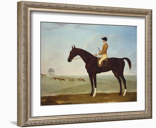 Chesnut Racehorse with Jockey Up on Newmarket Heath, 18th Century-John Byam Shaw-Framed Giclee Print