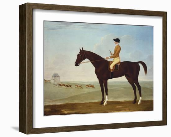 Chesnut Racehorse with Jockey Up on Newmarket Heath, 18th Century-John Byam Shaw-Framed Giclee Print