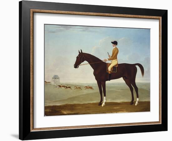 Chesnut Racehorse with Jockey Up on Newmarket Heath, 18th Century-John Byam Shaw-Framed Giclee Print