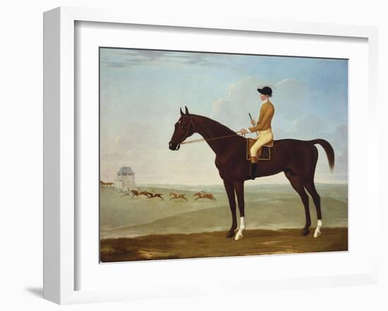 Chesnut Racehorse with Jockey Up on Newmarket Heath, 18th Century-John Byam Shaw-Framed Giclee Print