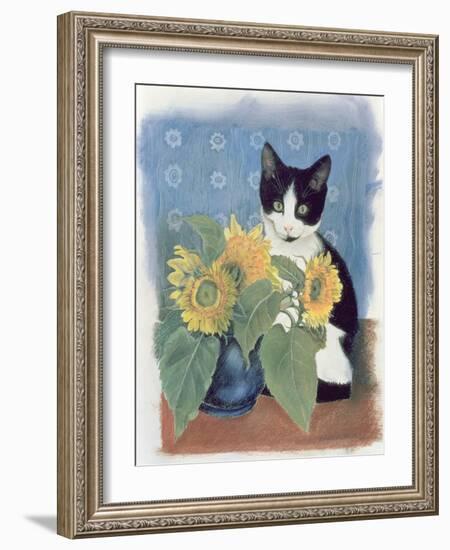 Chess and Sunflowers-Anne Robinson-Framed Giclee Print