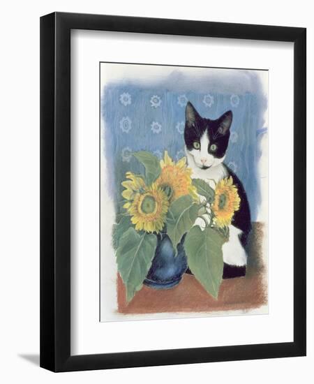 Chess and Sunflowers-Anne Robinson-Framed Giclee Print