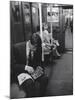 Chess Champion Bobby Fischer Working on His Moves During a Subway Ride-Carl Mydans-Mounted Premium Photographic Print