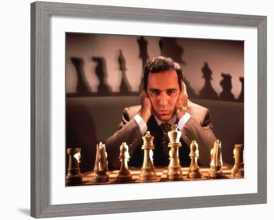 Chess Champion Gary Kasparov Training for May Rematch with Smarter Version of IBM Computer-Ted Thai-Framed Premium Photographic Print