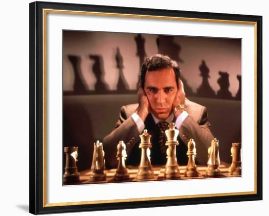 Chess Champion Gary Kasparov Training for May Rematch with Smarter Version of IBM Computer-Ted Thai-Framed Premium Photographic Print