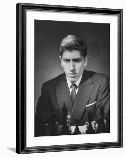 Chess Champion Robert J. Fisher Playing a Match-Carl Mydans-Framed Premium Photographic Print