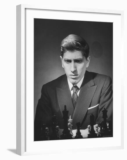 Chess Champion Robert J. Fisher Playing a Match-Carl Mydans-Framed Premium Photographic Print