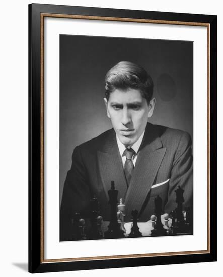 Chess Champion Robert J. Fisher Playing a Match-Carl Mydans-Framed Premium Photographic Print