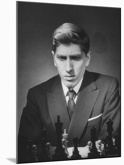 Chess Champion Robert J. Fisher Playing a Match-Carl Mydans-Mounted Premium Photographic Print