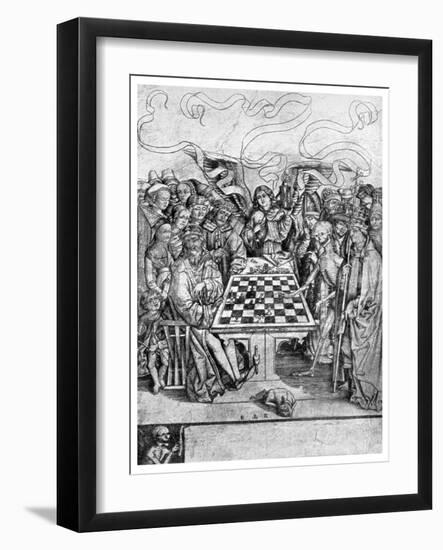 Chess: Death Checkmating a King, C1400-null-Framed Giclee Print
