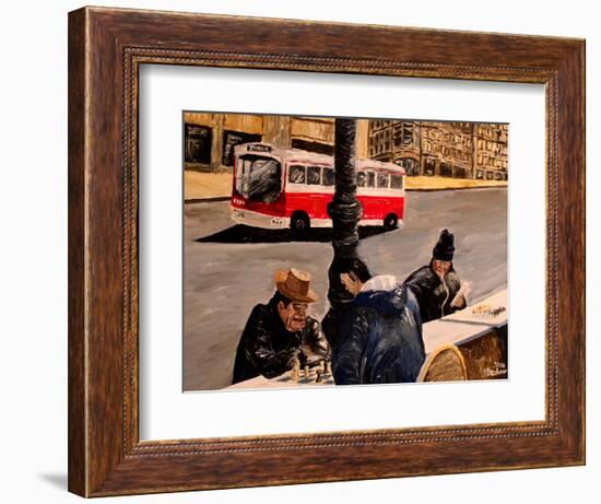 Chess on Market St San Francisco-Markus Bleichner-Framed Art Print