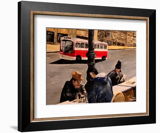 Chess on Market St San Francisco-Markus Bleichner-Framed Art Print