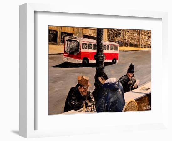 Chess on Market St San Francisco-Markus Bleichner-Framed Art Print