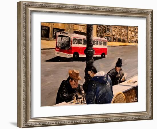 Chess on Market St San Francisco-Markus Bleichner-Framed Art Print