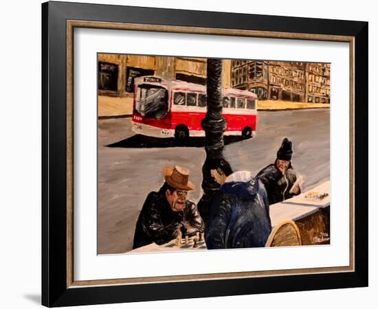 Chess on Market St San Francisco-Markus Bleichner-Framed Art Print