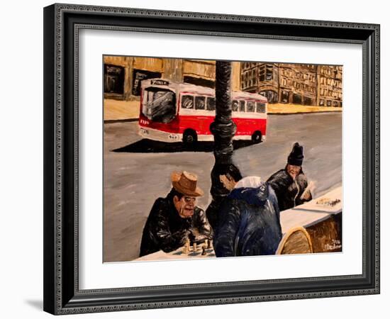 Chess on Market St San Francisco-Markus Bleichner-Framed Art Print