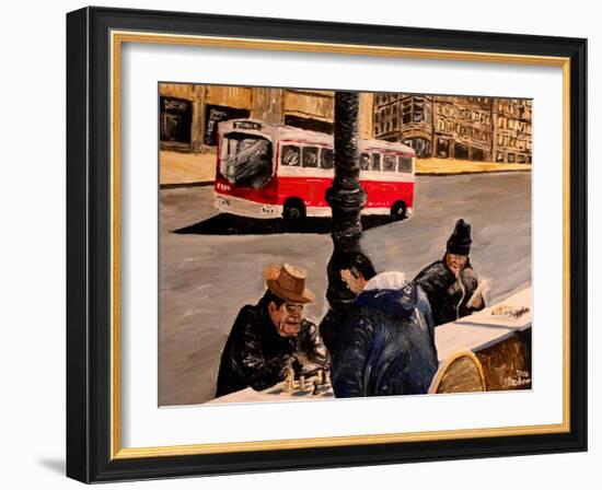 Chess on Market St San Francisco-Markus Bleichner-Framed Art Print