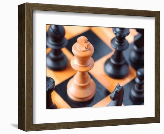 Chess pieces on chessboard-null-Framed Photographic Print