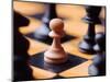 Chess pieces on chessboard-null-Mounted Photographic Print