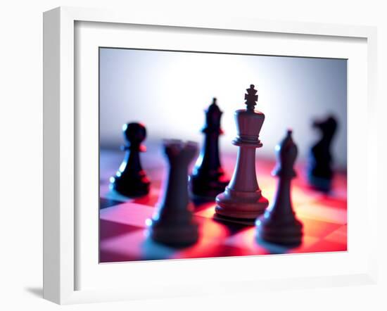 Chess Pieces-Tek Image-Framed Photographic Print