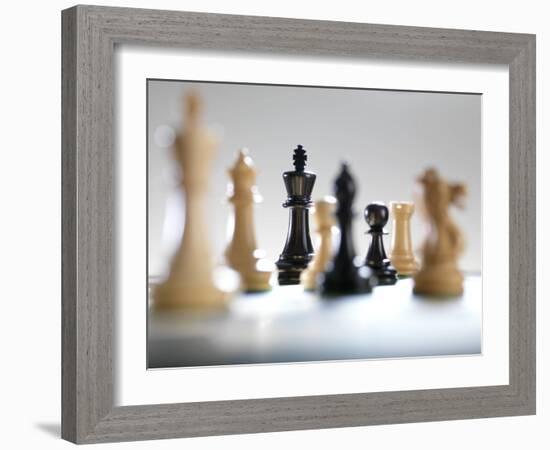 Chess Pieces-Tek Image-Framed Photographic Print