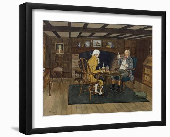 Chess Players Drinking a Glass of Port-null-Framed Giclee Print