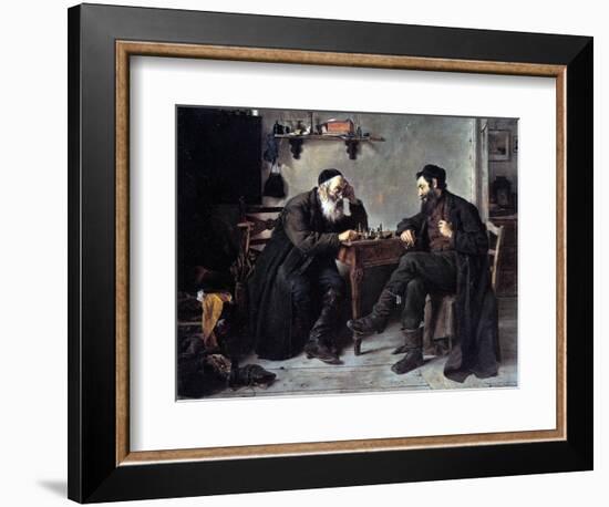 Chess Players-Isidor Kaufmann-Framed Art Print