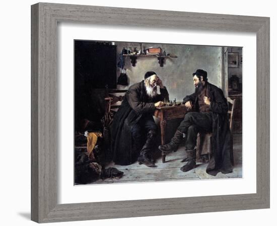 Chess Players-Isidor Kaufmann-Framed Art Print