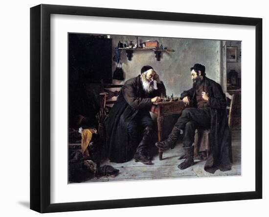 Chess Players-Isidor Kaufmann-Framed Art Print