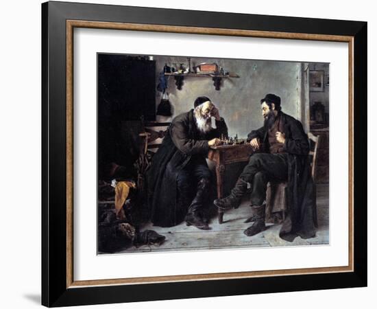 Chess Players-Isidor Kaufmann-Framed Art Print