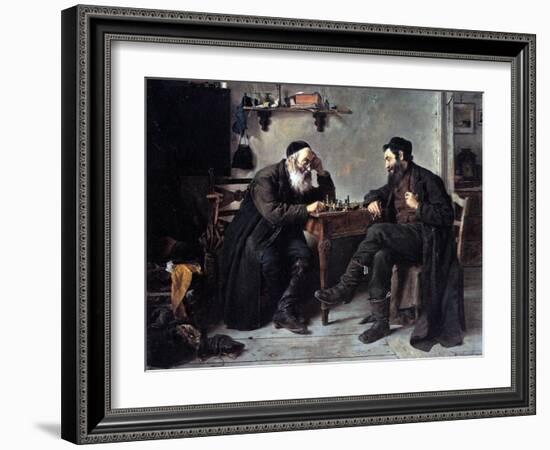 Chess Players-Isidor Kaufmann-Framed Art Print