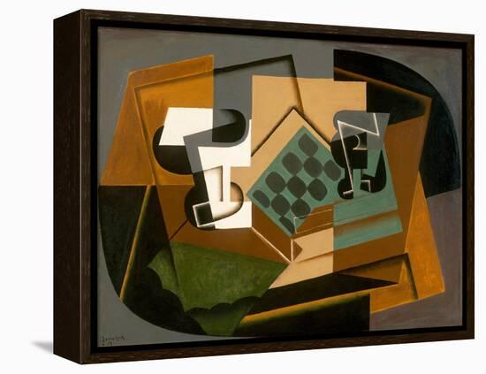 Chessboard, Glass and Dish, 1917 (Oil on Panel)-Juan Gris-Framed Premier Image Canvas