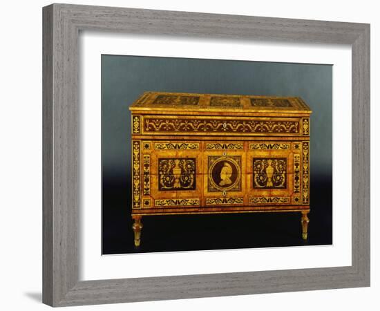 Chest of Drawers in Walnut, Boxwood, Rosewood and Tulipwood-Giuseppe Maggiolini-Framed Giclee Print