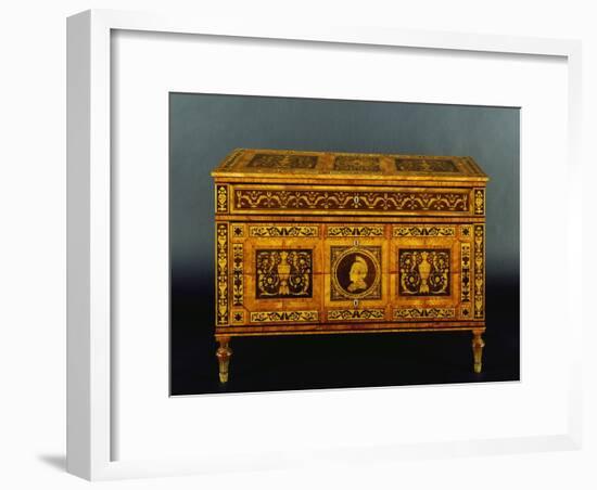 Chest of Drawers in Walnut, Boxwood, Rosewood and Tulipwood-Giuseppe Maggiolini-Framed Giclee Print