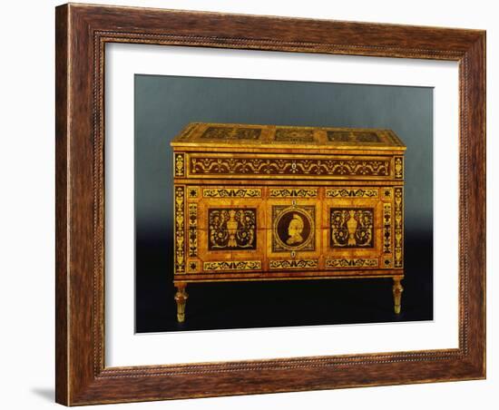 Chest of Drawers in Walnut, Boxwood, Rosewood and Tulipwood-Giuseppe Maggiolini-Framed Giclee Print