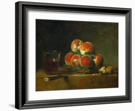 Chest with With Peaches and Nuts-Jean-Baptiste Simeon Chardin-Framed Giclee Print