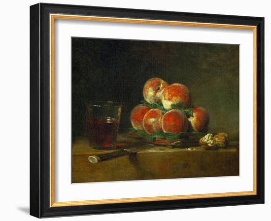 Chest with With Peaches and Nuts-Jean-Baptiste Simeon Chardin-Framed Giclee Print