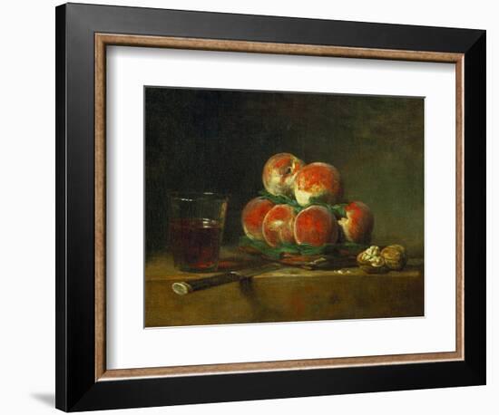 Chest with With Peaches and Nuts-Jean-Baptiste Simeon Chardin-Framed Giclee Print