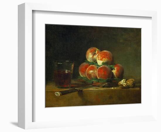 Chest with With Peaches and Nuts-Jean-Baptiste Simeon Chardin-Framed Giclee Print