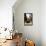 Chester, England - Street View with Couple and Tower Clock Rail Poster-Lantern Press-Framed Stretched Canvas displayed on a wall